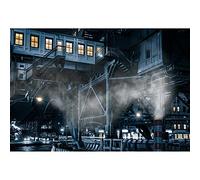 Aoihrraan 3,5x2,5m New York 125th Street Backdrop Subway Dark Industry City Night View Photography Background Film Produce Shoots Decoration Family Outdoor Travel Wedding Portrait Photo Studio Props