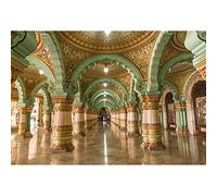 Aoihrraan 3,5x2,5m Taj Mahal Backdrop Indian Famous Ancient Building Church Arch Luxury Palace Interior Photography Background Wedding Bridal Shower Birthday Party Travel Portrait Photo Studio Props