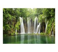 Aoihrraan 3,5x2,5m Waterfall Backdrop Spring Jungle Forest Cascade Nature Landscape Photography Background Resort Travel Room Wallpaper Decoration Children Adult Artistic Portrait Photo Studio Props