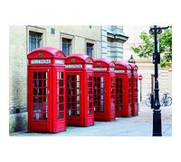 Aoihrraan 3x2,5m London Red Telephone Booth Backdrop British City Streetscape England House Scenery Photography Background Uk Trip Wedding Party Lovers Man Woman Adults Portrait Photo Studio Props