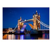 Aoihrraan 3x2,5m London Tower Bridge Backdrop European Famous Landmark Cityscape Night View Photography Background Wedding Shoots Kids Girls Boys Lover Travel Artistic Portrait Photo Studio Props