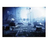 Aoihrraan 3x2m Abandoned Frozen City Backdrop Collapsed Building Ruin Destroyed Road Cars Destruction Town Scenery Photography Background Armageddon Disaster Civil War Movie Photo Studio Props