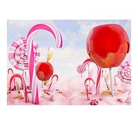 Aoihrraan 3x2m Fantasy Candy Land Backdrop Red Lollipop Colorful Candy Cane Children's Paradise Photography Background Christmas Party Kids Girls Birthday Dessert Table Decor Photo Studio Props