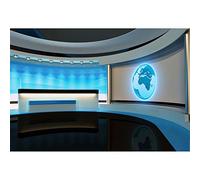 Aoihrraan 3x2m News Broadcast Hall Backdrop Interior Global News Reportage Screen Front Table TV Show Photography Background Business Conference Decor Adults Artistic Portrait Photo Studio Props