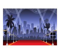 Aoihrraan 3x2m Red Carpet Event Backdrop VIP Celebrity Catwalk Spotlights Starry Sky City Night View Photography Background Awards Ceremony Stage Show Prom Party Decor Portrait Photo Studio Props