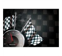 Aoihrraan 3x2m Speed Racing Backdrop Speedometer Racing Chequered Flag Formula One Motor Car Motorcycle Automobile Champion Photography Background Game Sport Birthday Baby Boy Portrait Photo Prop