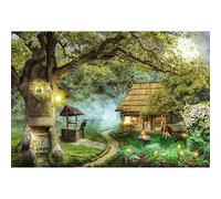 Aoihrraan 3x2m Spring Enchanted Forest Backdrop Magical Tree House Flower Fantasy Wonderland World Photography Background Baby Shower Kids Birthday Party Girls Boys Portrait Photo Studio Props