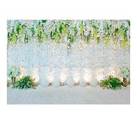 Aoihrraan 3x2m Wedding Reception Backdrop White Flowers Wall Romantic Floral Photography Background for Wedding Ceremony Bridal Valentine's Day Party Lovers Adults Portrait Photo Studio Props
