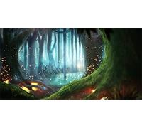 Aoihrraan 4,5x2,5m Fantasy Forest Backdrop Fairytale Fairyland Tropical Virgin Forest Tree Jungle Firefly Nature Scenery Photography Background Baby Girl Boy Adult Portrait Photo Props Wallpaper