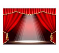 Aoihrraan 8x6ft Red Curtain Stage Backdrop Spotlight Theater Photography Background Adults Stars Birthday Festival Celebration Music Party Celebrity Premiere Decoration Photo Studio Props