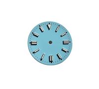 AOIMBNQC 1/3pcs 28.5mm Dials Fit for NH35 Movement BGW9 Blue Luminous Calendar Oyster Watch Dial Replacement Accessory Parts(04)