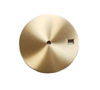 AOIMBNQC 1pc 28.5MM Pure Color Sun-ray Blank Metal Dial with Calendar Window for NH35/ NH36 Movement(Yellow)