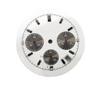 AOIMBNQC 1pc 32.5mm Watch Dial for VK63 Movement Multi-Function Chronograph Face Seconds Six Hands Green Luminous Accessories(White 2)