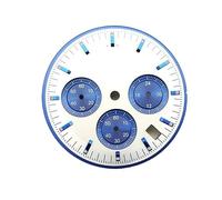 AOIMBNQC 1pc 32.5mm Watch Dial for VK63 Movement Multi-Function Chronograph Face Seconds Six Hands Green Luminous Accessories(Blue)