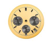 AOIMBNQC 1pc 32.5mm Watch Dial for VK63 Movement Multi-Function Chronograph Face Seconds Six Hands Green Luminous Accessories(Yellow)