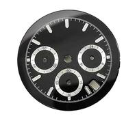 AOIMBNQC 1pc 32.5mm Watch Dial for VK63 Movement Multi-Function Chronograph Face Seconds Six Hands Green Luminous Accessories(Black 2)