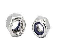AOIMBNQC 3/5/10/15pcs M8 M10 M12 M14 M16 Nylon Insert Locking Nuts Fine Thread Stainless Steel Hexagon Self Locking Nut DIN985(M10x1.0 10pcs)