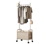aoiuaoeniu Heavy Duty Clothes Rack, Sturdy Metal Coat Racks Stand with Hooks, with Storage Basket, Stainless Steel, Industrial Hall Tree, for Entryway Hallway Bedroom : 60/80/100CMx33CMx171CM