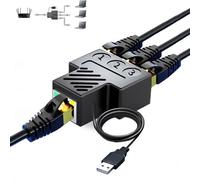 Aoiutrn RJ45 Ethernet Splitter Adapter,Aoaizue 1 to 3 Ports [3 Devices Simultaneous Networking] RJ45 Network Extension 100 Mbps Internet Speed 8P8C Extender Plug LAN Interface for Cat 5/6/7/8 Cable