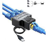 Aoiutrn RJ45 Network Splitter Adapter, USB to RJ45 Network 1 to 3 Dual Port Ethernet Socket Connector 8P8C Extender Plug LAN Interface for Cat5e,Cat6,Cat7,Cat8 (1 to 3)