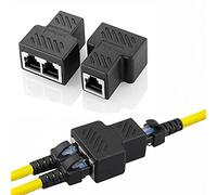 Aoiutrn RJ45 Splitter Adapter, USB 1 to 2 Network Connector Dual LAN Ethernet Socket 8P8C Extender Plug Cable for Cat5, Cat5e, Cat6, Cat7