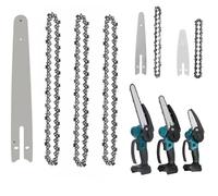 AOIUU 4 6 Inch 8 Inch Chainsaw Guide Bar Chain Set 1/4 P for Mini Electric Chain Saw Wood Cutter Power Tools Replacement Spare Chains(8 Inch 2PCS)