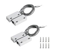 Aoje-Link MC-51 NC Wired Magnetic Switch Door Window Reed Switch Micro Alarm Magnetic Contact Security Silver Gray 2pcs