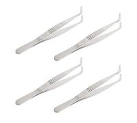Aoje-Link Stainless Steel Tweezers with Curved Serrated Tip Sewing Machine Electronic Repair Tweezers Pliers Multi-Purpose Tweezers Tool Pliers Silver 4pcs