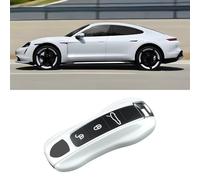 Aojezoor Fine Flower White Key Fob Cover Compatible with Porsche Cayenne 2018-2025 Panamera 2017-2024 911 2019-2023 Taycan 2019-2024 Compatible with Porsche Key Cover