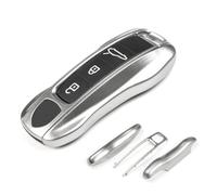 Aojezoor GT Silver Key Fob Cover Compatible with Porsche Key Shell Key Fob Shell Replacement Compatible with Porsche Cayenne Panamera 911 718 Macan Boxster Cayman