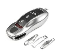 Aojezoor GT Silver Key Fob Cover Compatible with Porsche Key Shell Key Fob Shell Replacement Compatible with Porsche Cayenne Panamera 911 718 Macan Boxster Cayman Old Style