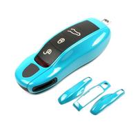 Aojezoor Miami Blue Key Fob Cover Compatible with Porsche Key Shell Key Fob Shell Replacement Compatible with Porsche Cayenne Panamera 911 718 Macan Boxster Cayman Old Style