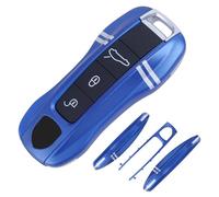 Aojezoor Moroccan Blue Track Style Key Fob Cover Compatible with Porsche Cayenne 2018-2025 Panamera 2017-2024 911 2019-2023 Taycan 2019-2024 Compatible with Porsche Key Cover