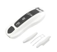 Aojezoor Pearl White Key Fob Cover Compatible with Porsche Key Shell Key Fob Shell Replacement Compatible with Porsche Cayenne Panamera 911 718 Macan Boxster Cayman