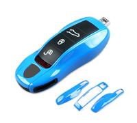 Aojezoor Shark Blue Key Fob Cover Compatible with Porsche Key Shell Key Fob Shell Replacement Compatible with Porsche Cayenne Panamera 911 718 Macan Boxster Cayman Old Style