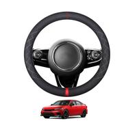 Aojiek Suede Steering Wheel Cover for Civic 11th 2021-2025 Round Shape Non-Slip Leather with Silicone Inner Ring Breathable Car Interiors Black,D-Red