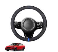 Aojiek Suede Steering Wheel Cover for Civic 11th 2021-2025 Round Shape Non-Slip Leather with Silicone Inner Ring Breathable Car Interiors Black,E-Blue