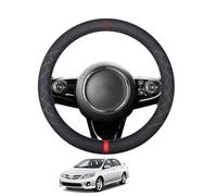 Aojiek Suede Steering Wheel Cover for Corolla 2006-2012 Round Shape Non-Slip Leather with Silicone Inner Ring Breathable Car Interiors Black,D-Red