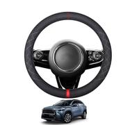 Aojiek Suede Steering Wheel Cover for Corolla Cross 2020-2025 Round Shape Non-Slip Leather with Silicone Inner Ring Breathable Car Interiors Black,D-Red