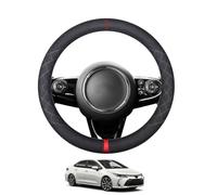 Aojiek Suede Steering Wheel Cover for Corolla E210 2018-2025 Round Shape Non-Slip Leather with Silicone Inner Ring Breathable Car Interiors Black,D-Red