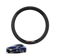 Aojiek Suede Steering Wheel Cover for GT-R R35 2008-2019 Round Shape Non-Slip Leather with Silicone Inner Ring Breathable Car Interiors Black,G