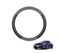 Aojiek Suede Steering Wheel Cover for GT-R R35 2008-2019 Round Shape Non-Slip Leather with Silicone Inner Ring Breathable Car Interiors Black,B+Leather