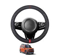 Aojiek Suede Steering Wheel Cover for Hustler 2020 2021 2022 Round Shape Non-Slip Leather with Silicone Inner Ring Breathable Car Interiors Black,D-Red