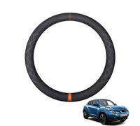 Aojiek Suede Steering Wheel Cover for Juke F15 YF15 2010-2018 Round Shape Non-Slip Leather with Silicone Inner Ring Breathable Car Interiors Black,C-Orange