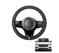 Aojiek Suede Steering Wheel Cover for Kuga/Escape 2012-2019 Round Shape Non-Slip Leather with Silicone Inner Ring Breathable Car Interiors Black,C-Orange