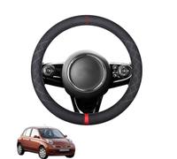 Aojiek Suede Steering Wheel Cover for Micra K12 2002-2010 Round Shape Non-Slip Leather with Silicone Inner Ring Breathable Car Interiors Black,D-Red
