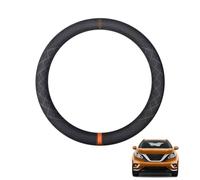 Aojiek Suede Steering Wheel Cover for Murano 2015-2023 Round Shape Non-Slip Leather with Silicone Inner Ring Breathable Car Interiors Black,C-Orange