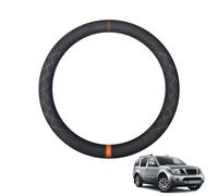 Aojiek Suede Steering Wheel Cover for Pathfinder R51 2005-2019 Round Shape Non-Slip Leather with Silicone Inner Ring Breathable Car Interiors Black,C-Orange