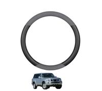 Aojiek Suede Steering Wheel Cover for Patrol Y61 1997-2009 Round Shape Non-Slip Leather with Silicone Inner Ring Breathable Car Interiors Black,B+Leather