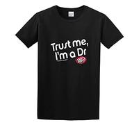 AOJIEXIAO Dr. Pepper Trust Me I'm A Dr Men Simple Tshirt Black L